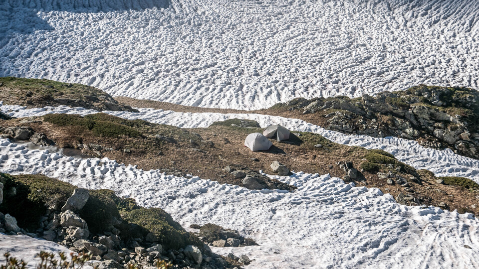 Tents in snow